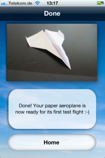 Paper aeroplane instructions